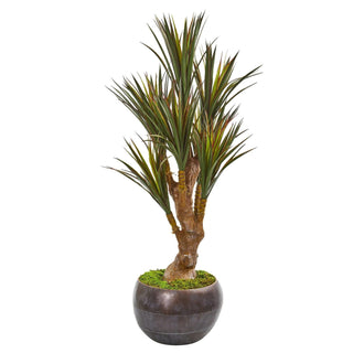 UltimateLeaf Yucca Artificial Tree in Decorative Planter