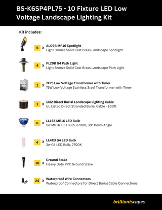 10 Fixtures Landscape Lighting Kit